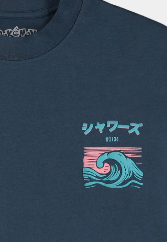 Pokémon - Navy Vaporeon Short Sleeved T-shirt (Loose fit)