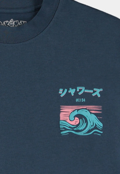 Pokémon - Navy Vaporeon Short Sleeved T-shirt (Loose fit)
